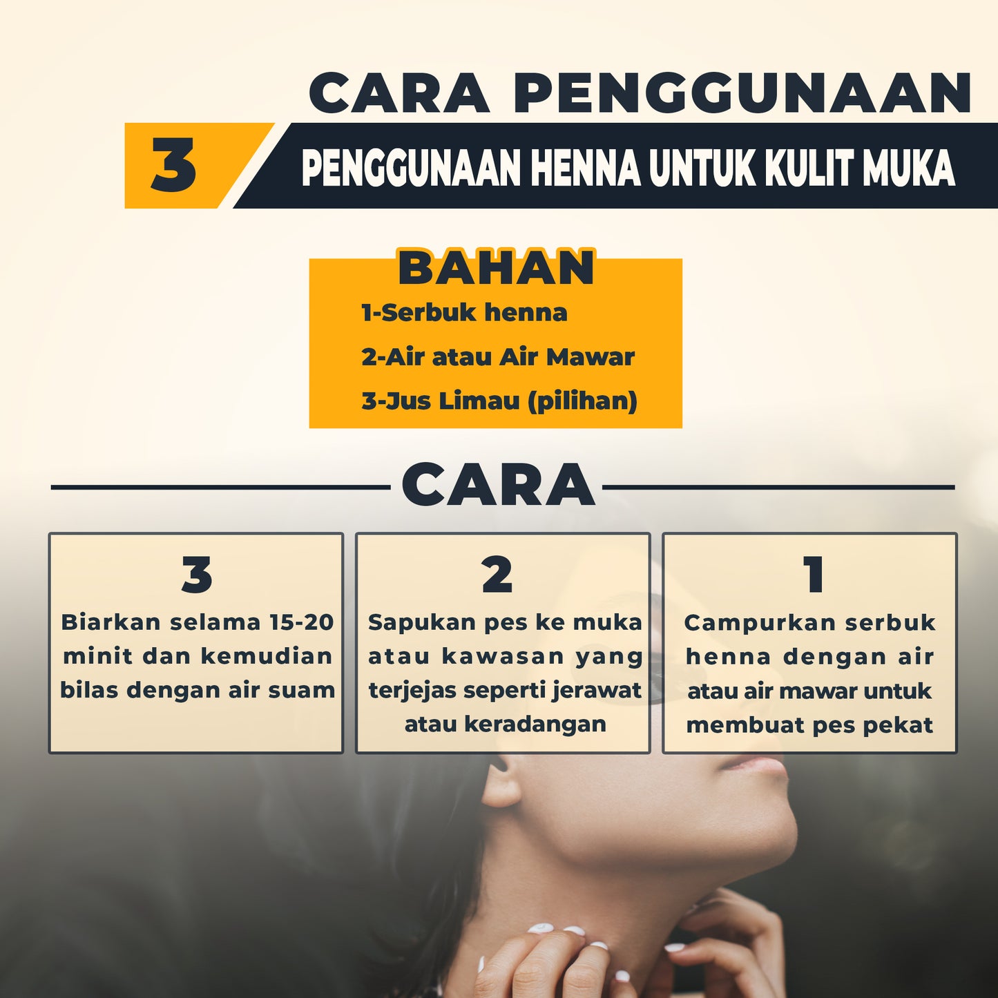 100% Natural Henna Powder (Serbuk Inai Asli) – Pure Herbal Hair Coloring & Conditioning Powder – Chemical Free