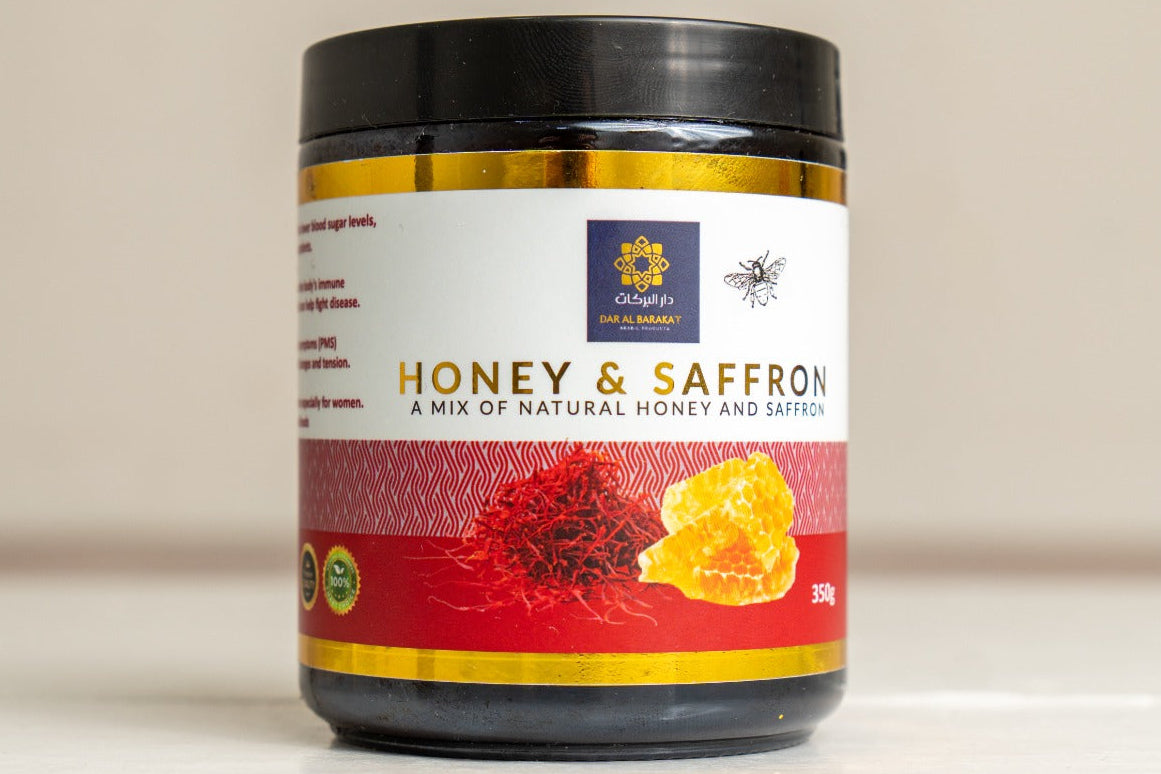 Natural Honey with Saffron β Pure Raw Honey Blend for Energy, Mood & Antioxidant Support
