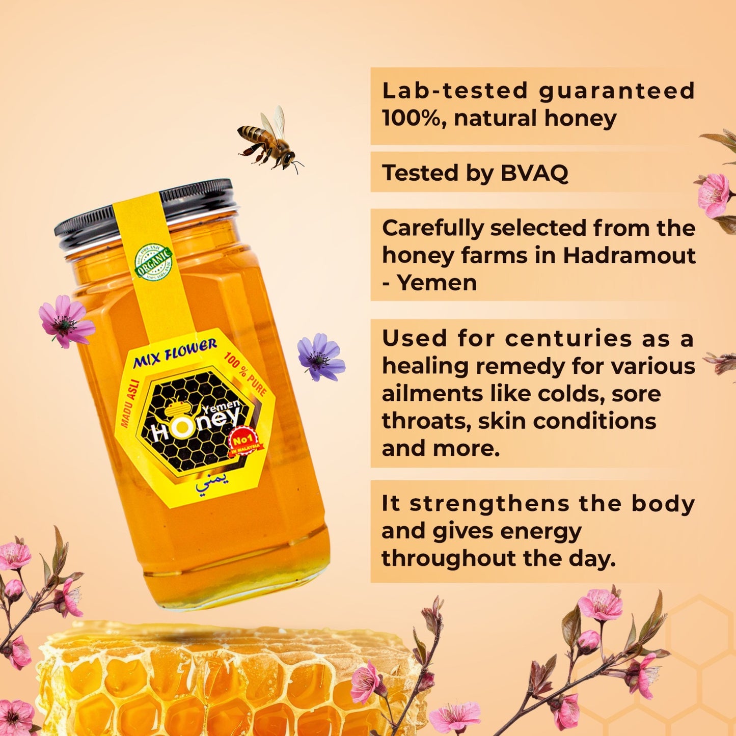 Marai HADRAMAWT HONEY GREAD AA NATURAL 100% Yemen Marai honey Asal Madu