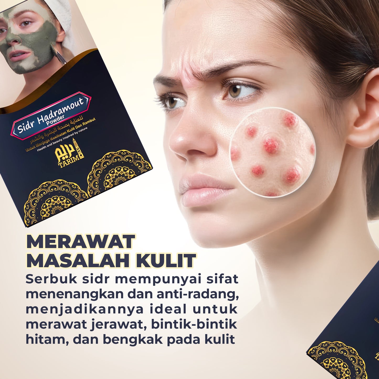 100% Natural Sidr Powder (Serbuk Daun Bidara) – Pure Herbal Powder for Hair & Skin Care – Chemical Free