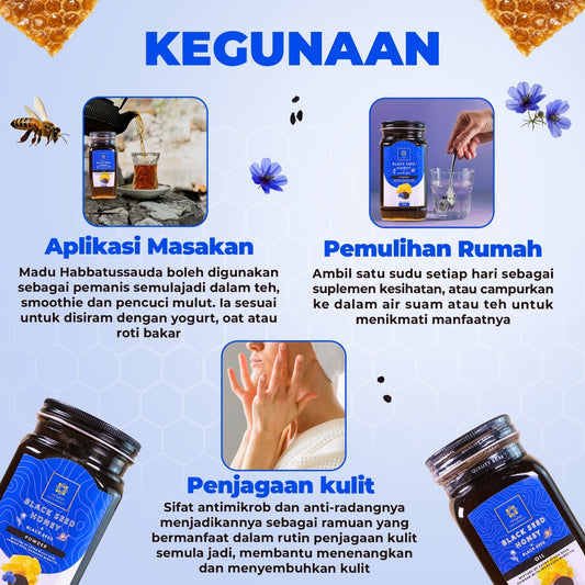 DAR ALBARAKAT BALCK SEED HONEY WITH BLACK SEED POWDER 500G/1KG