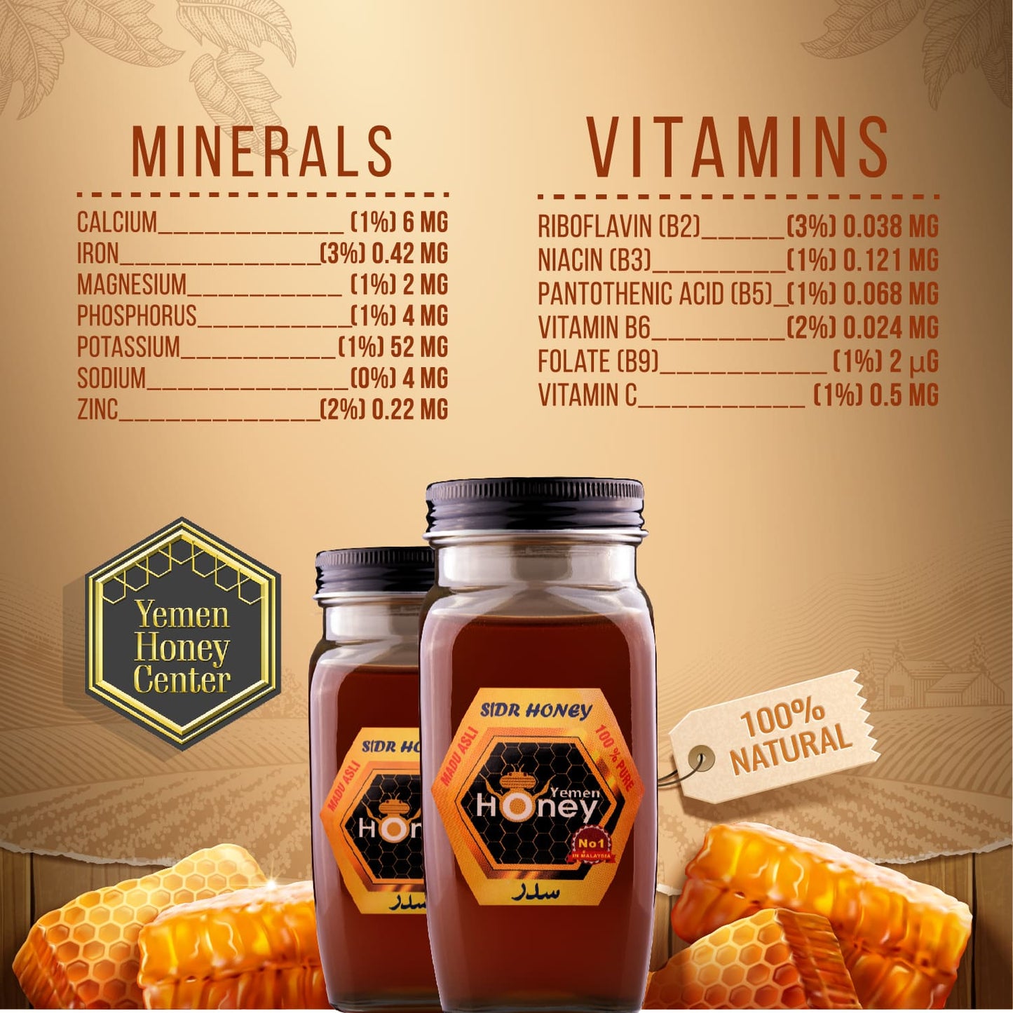 SIDR HADRAMAWT HONEY GREAD NATURAL 100% Yemen sidr honey Asal Madu